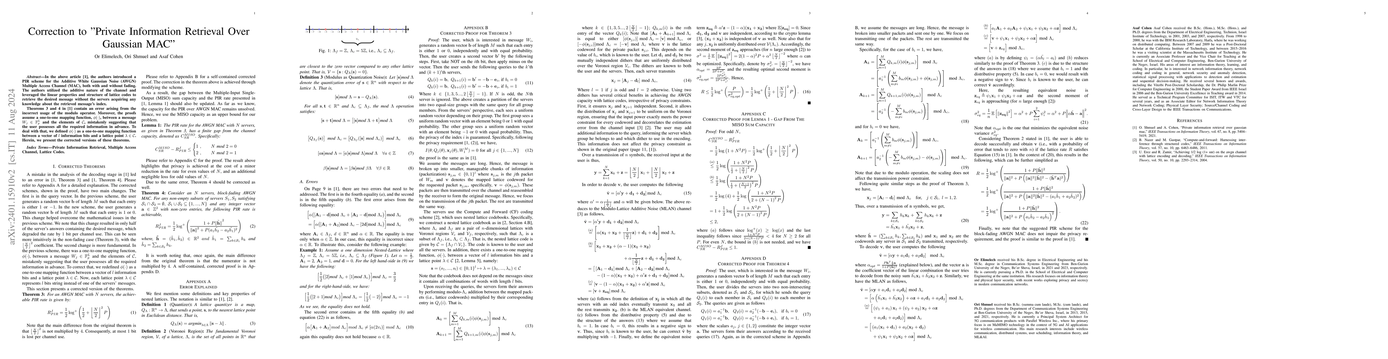 Thumbnail for Correction to "Private Information Retrieval Over Gaussian MAC"