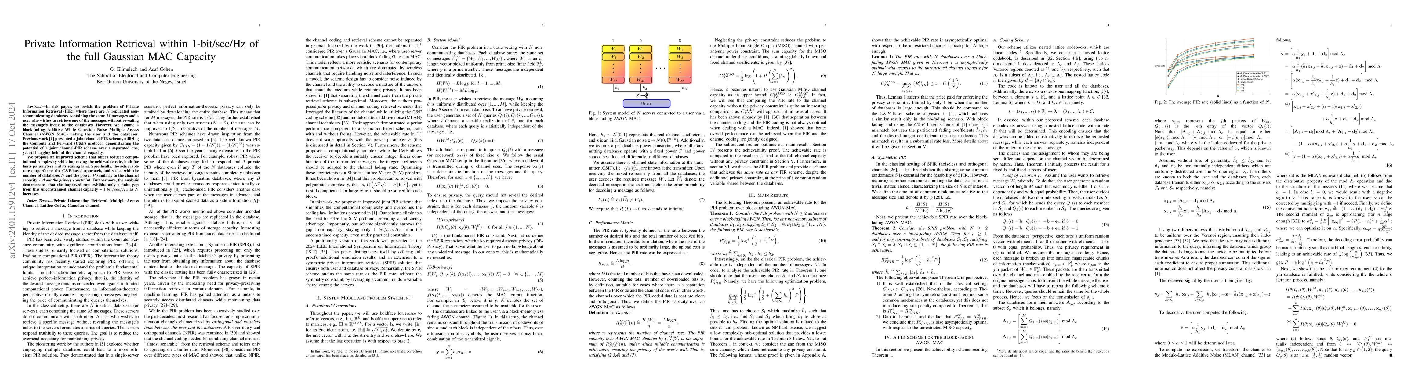 Thumbnail for An Efficient, High-Rate Scheme for Private Information Retrieval over
  the Gaussian MAC