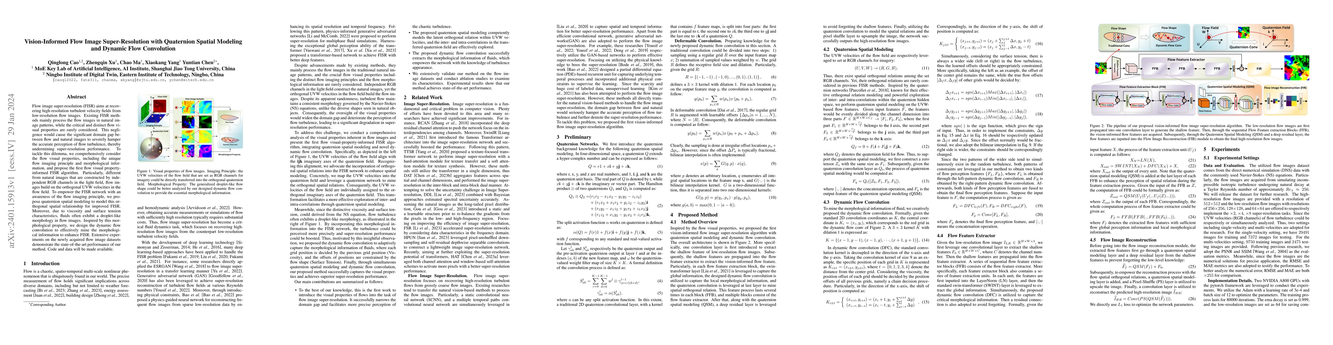 Thumbnail for Vision-Informed Flow Image Super-Resolution with Quaternion Spatial
  Modeling and Dynamic Flow Convolution
