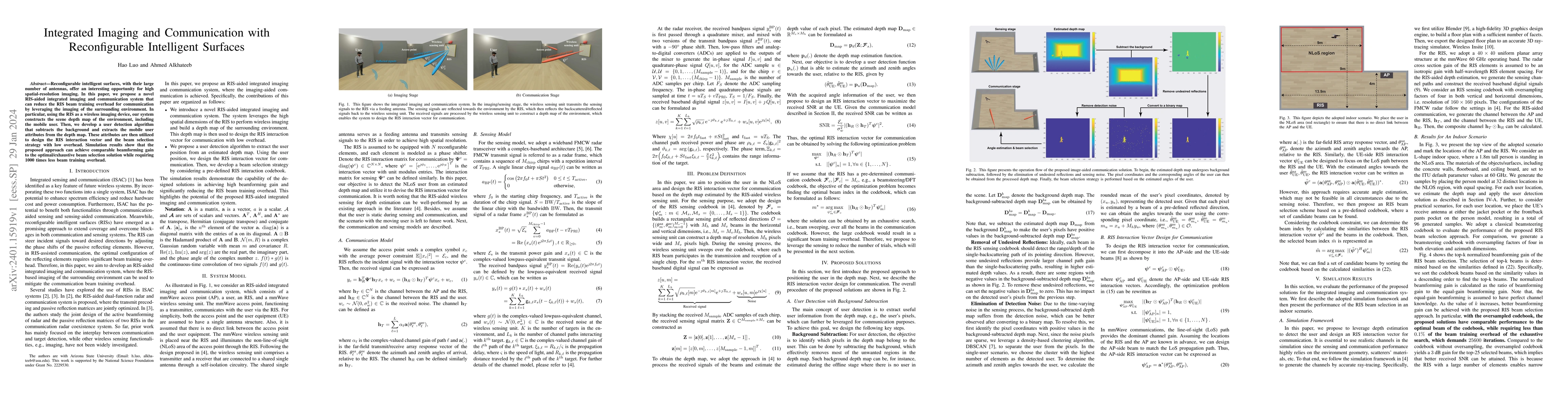 Thumbnail for Integrated Imaging and Communication with Reconfigurable Intelligent
  Surfaces