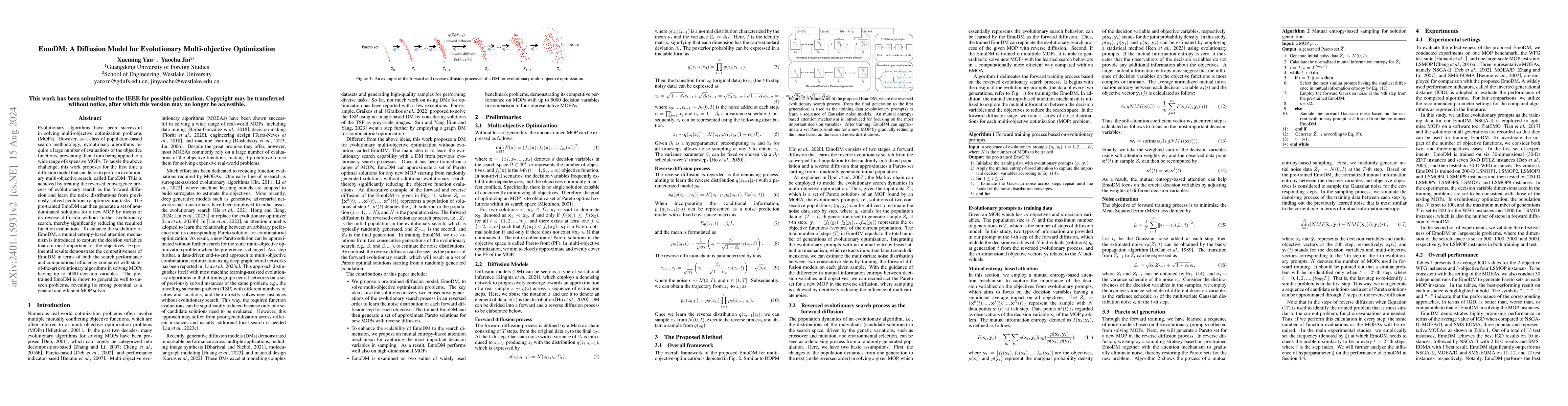Thumbnail for EmoDM: A Diffusion Model for Evolutionary Multi-objective Optimization