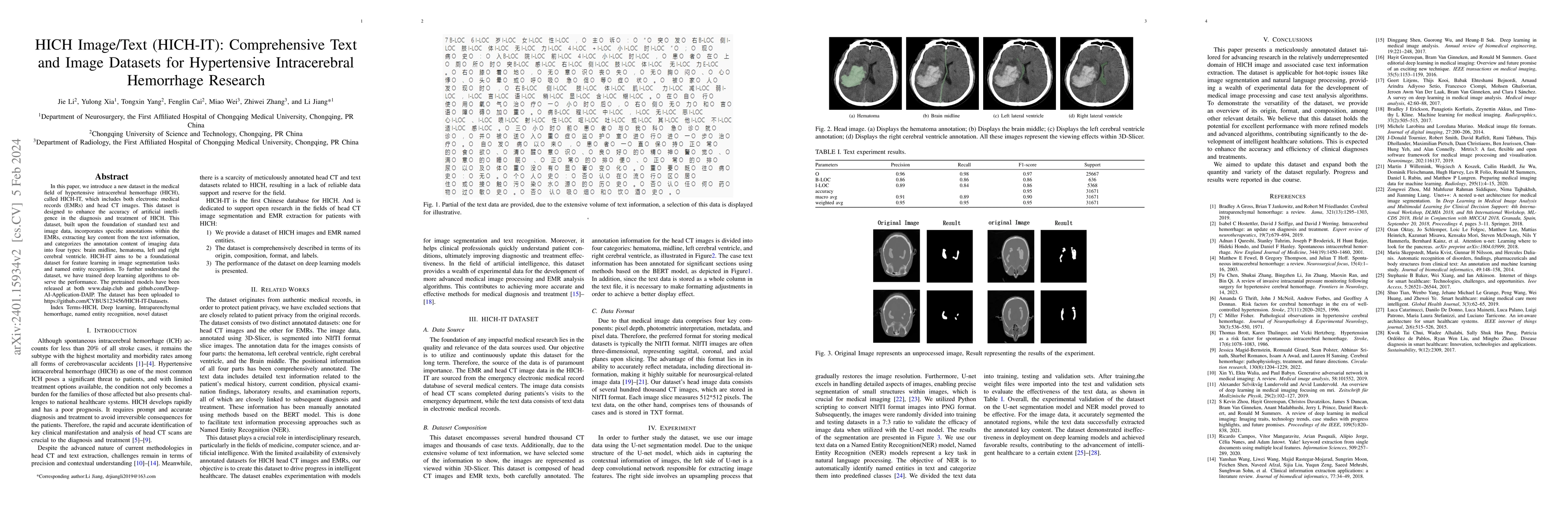 Thumbnail for HICH Image/Text (HICH-IT): Comprehensive Text and Image Datasets for
  Hypertensive Intracerebral Hemorrhage Research