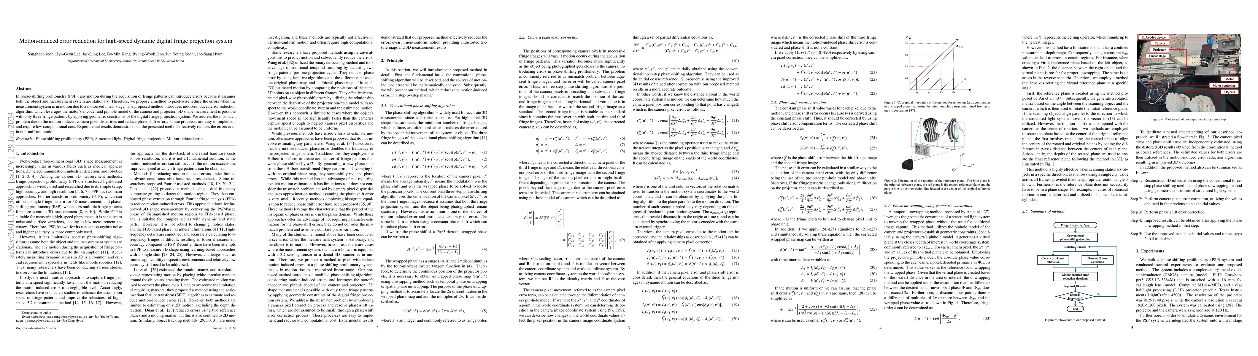 Thumbnail for Motion-induced error reduction for high-speed dynamic digital fringe
  projection system