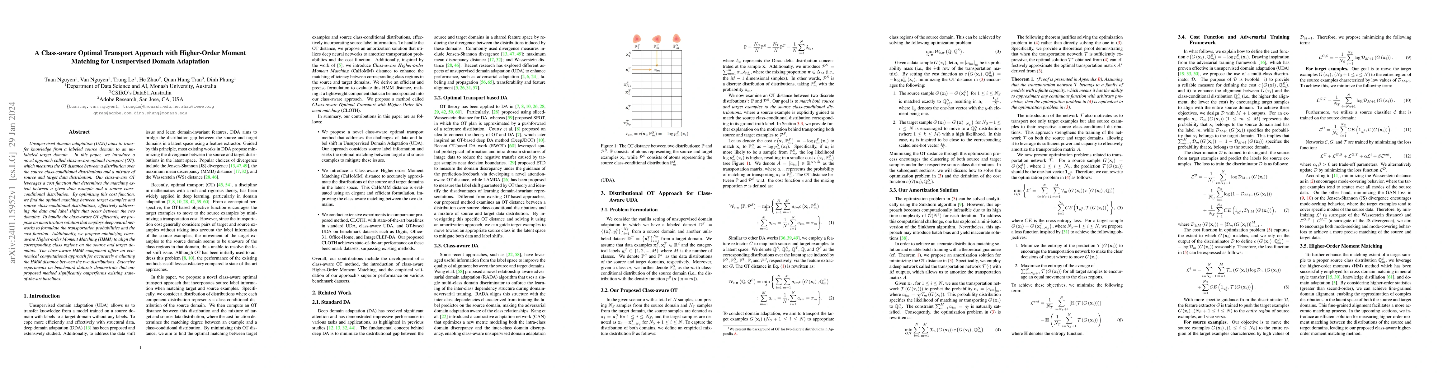 Thumbnail for A Class-aware Optimal Transport Approach with Higher-Order Moment
  Matching for Unsupervised Domain Adaptation