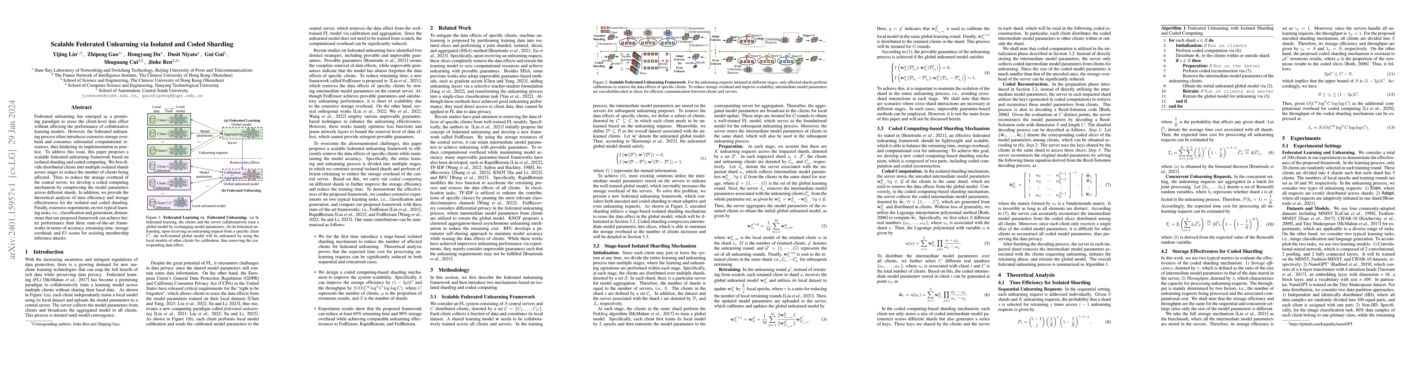 Thumbnail for Scalable Federated Unlearning via Isolated and Coded Sharding