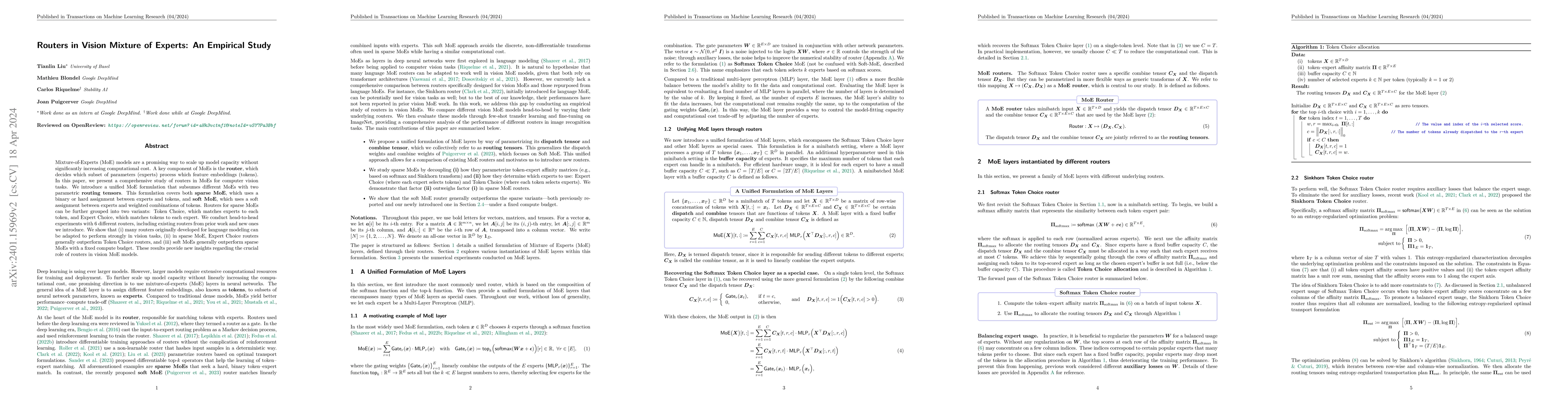 Thumbnail for Routers in Vision Mixture of Experts: An Empirical Study