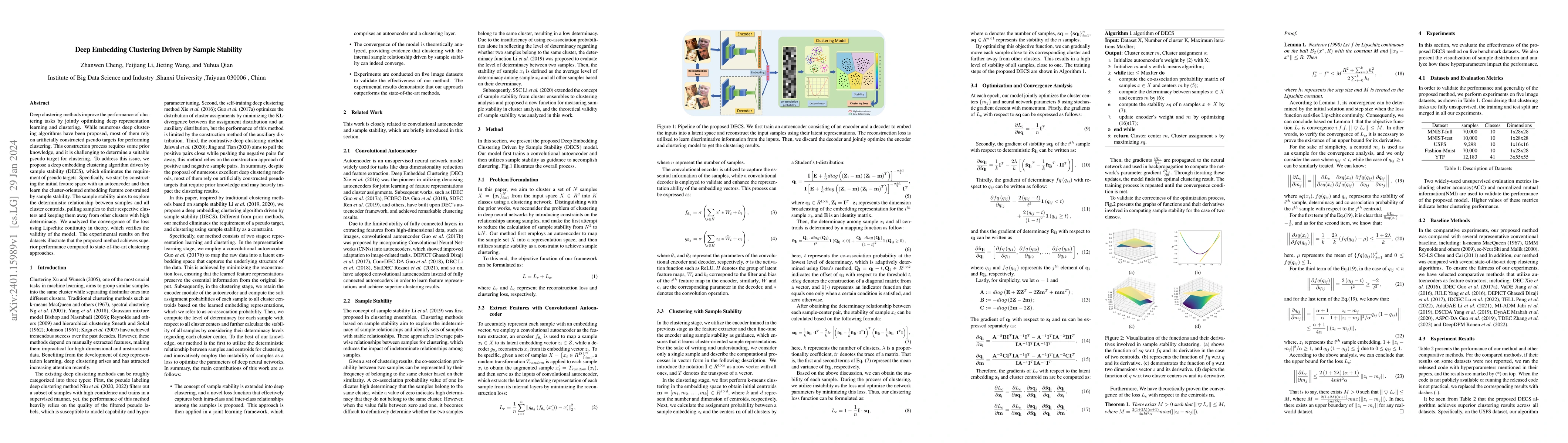 Thumbnail for Deep Embedding Clustering Driven by Sample Stability