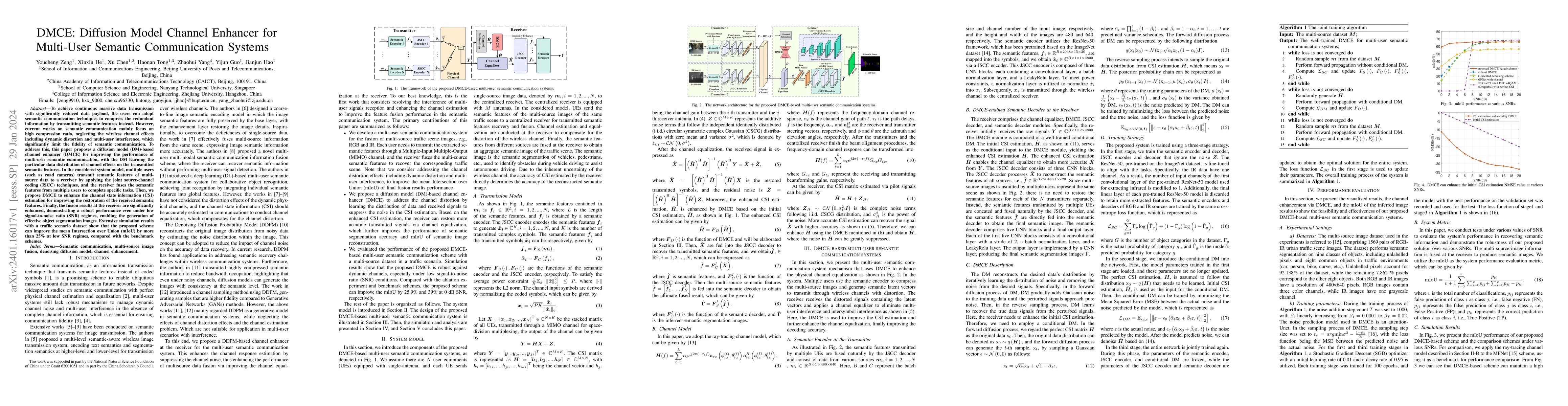 Thumbnail for DMCE: Diffusion Model Channel Enhancer for Multi-User Semantic
  Communication Systems