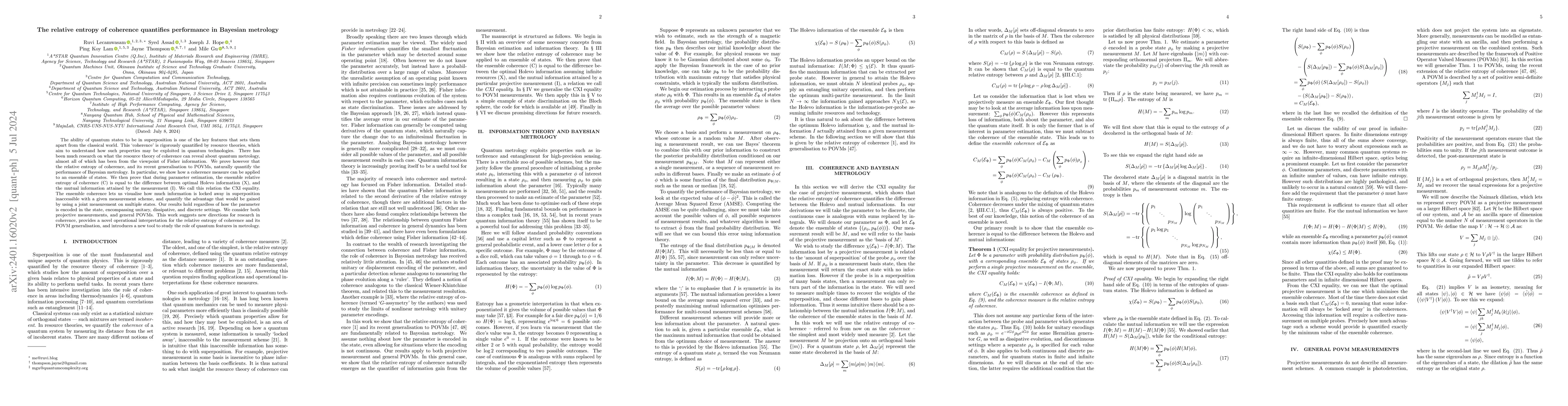Thumbnail for The relative entropy of coherence quantifies performance in Bayesian
  metrology