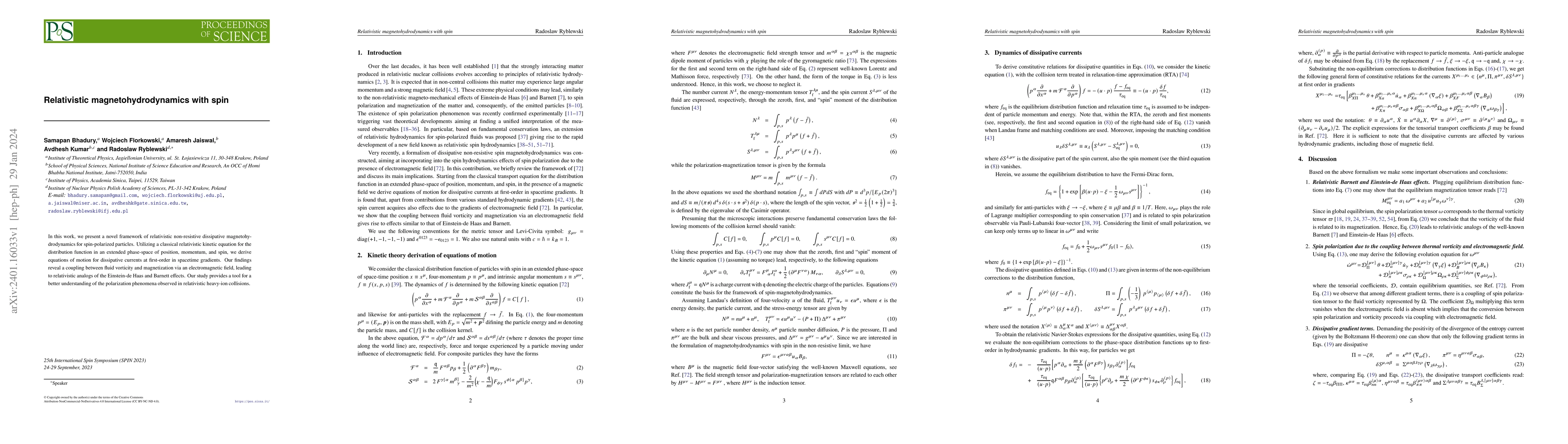 Thumbnail for Relativistic magnetohydrodynamics with spin