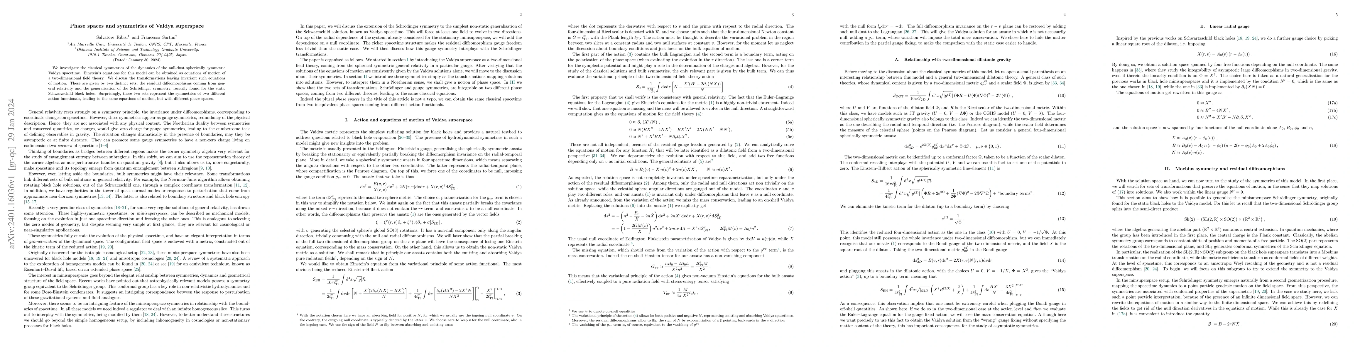 Thumbnail for Phase spaces and symmetries of Vaidya superspace