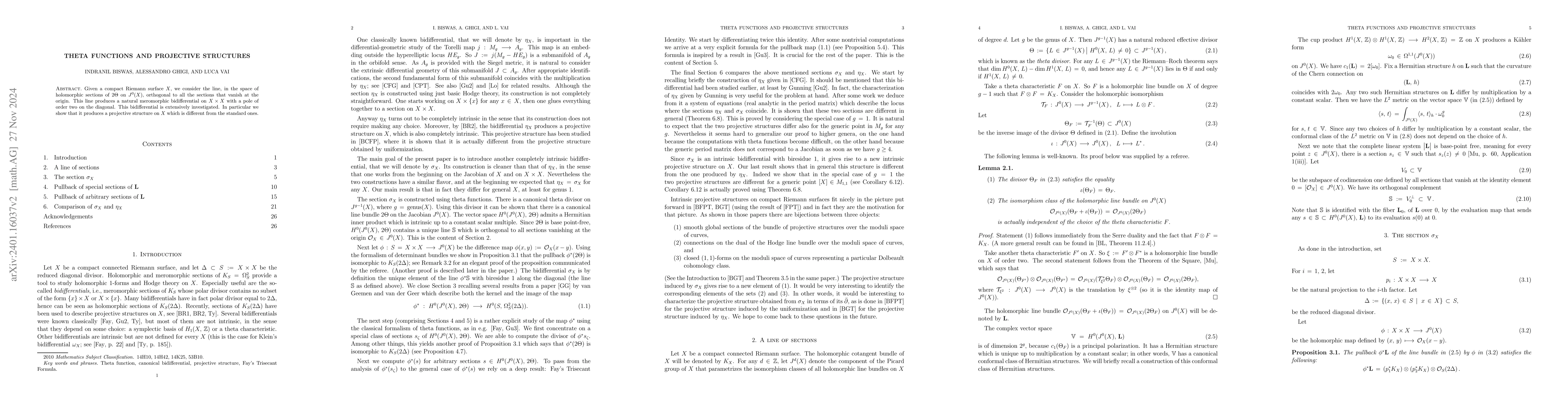 Thumbnail for Theta functions and projective structures