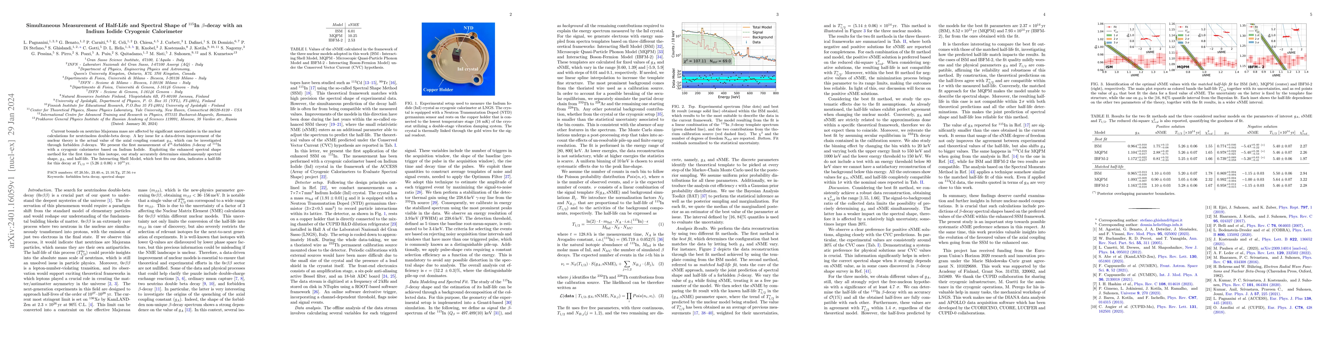 Thumbnail for Simultaneous Measurement of Half-Life and Spectral Shape of $^{115}$In
  $\beta$-decay with an Indium Iodide Cryogenic Calorimeter