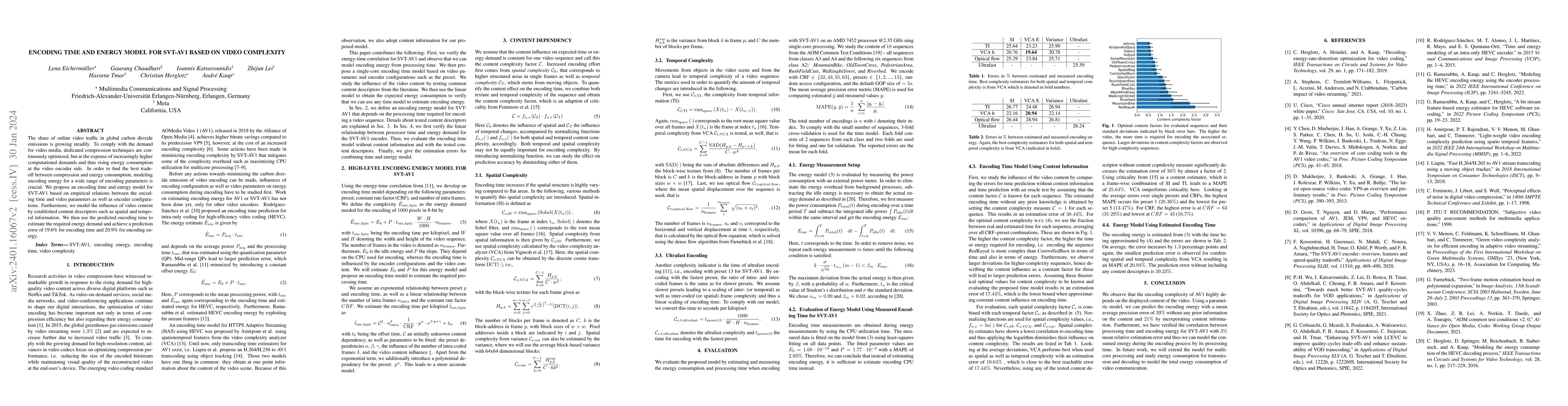 Thumbnail for Encoding Time and Energy Model for SVT-AV1 based on Video Complexity