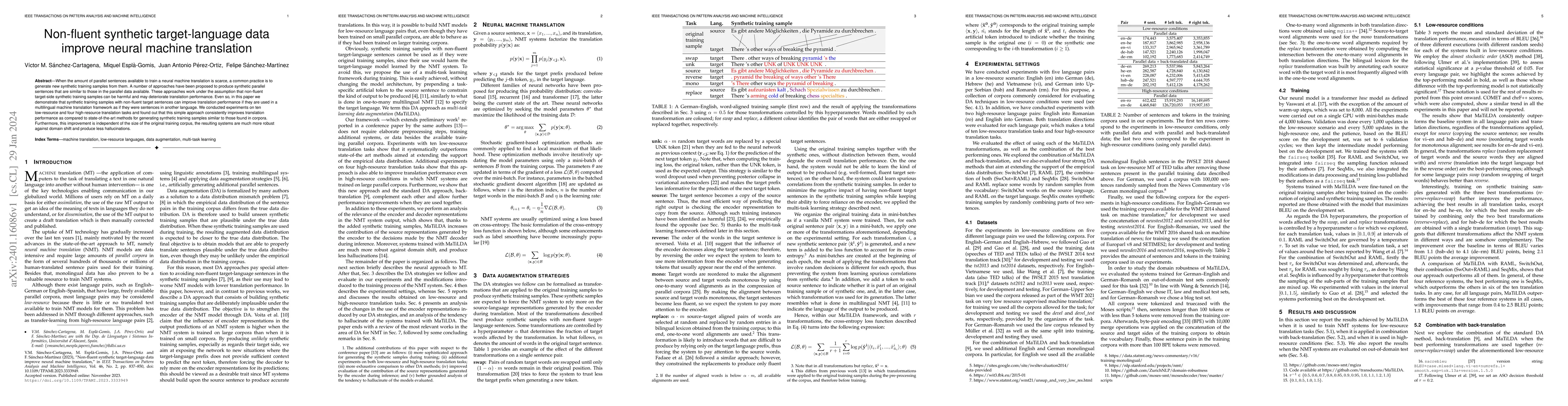 Thumbnail for Non-Fluent Synthetic Target-Language Data Improve Neural Machine
  Translation