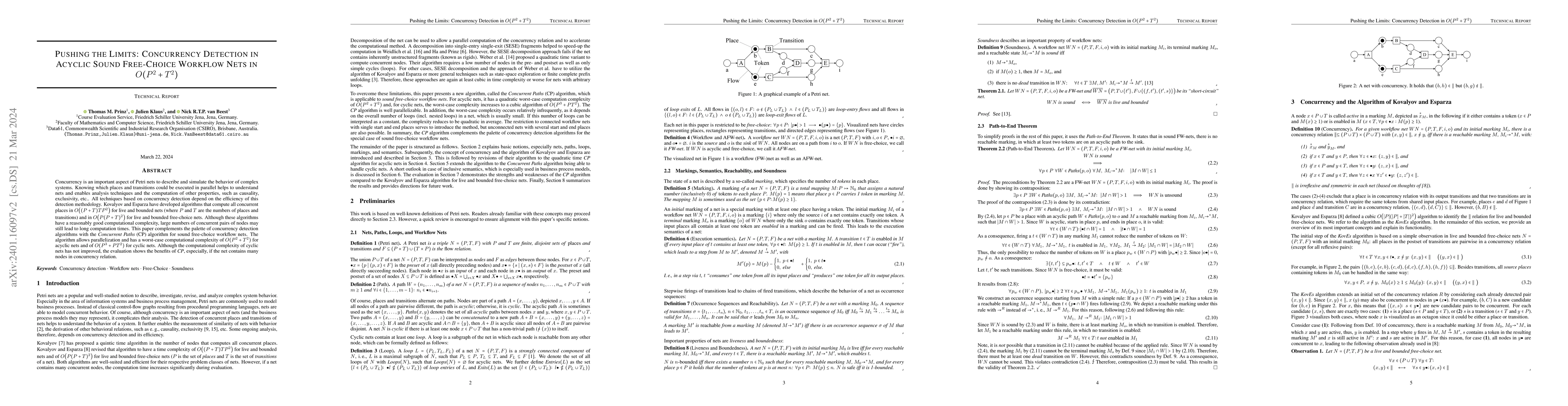 Thumbnail for Pushing the Limits: Concurrency Detection in Acyclic Sound Free-Choice
  Workflow Nets in $O(P^2 + T^2)$