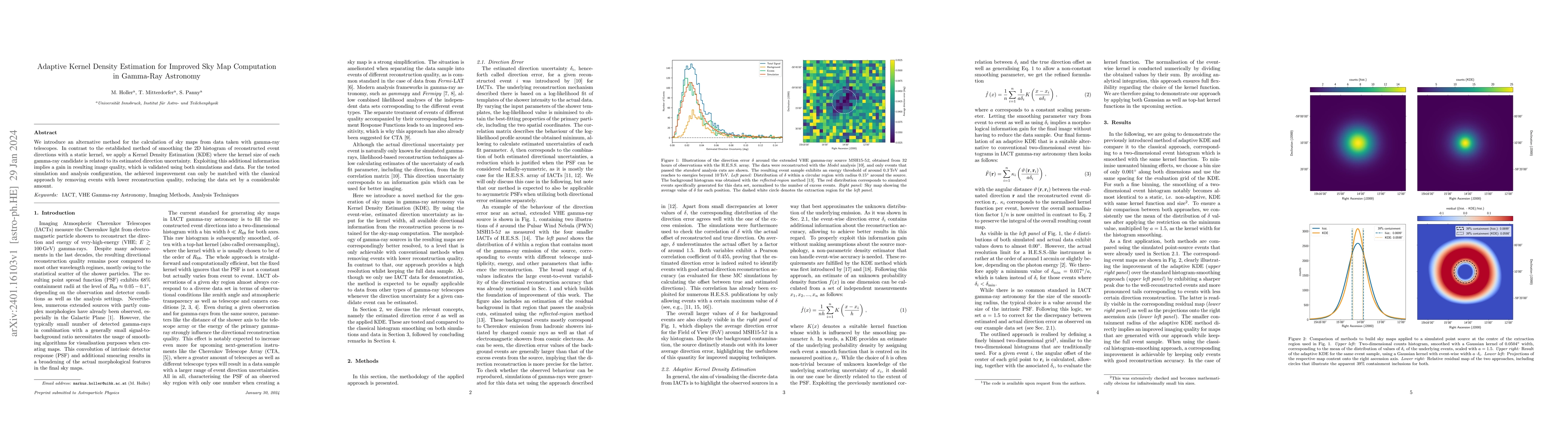 Thumbnail for Adaptive Kernel Density Estimation for Improved Sky Map Computation in
  Gamma-Ray Astronomy