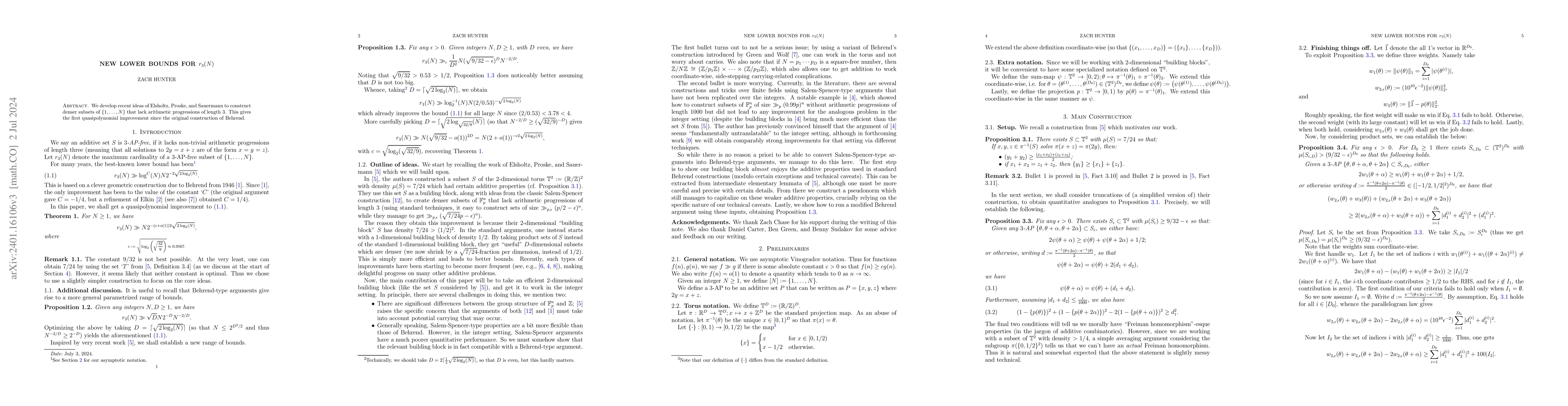 Thumbnail for New lower bounds for $r_3(N)$