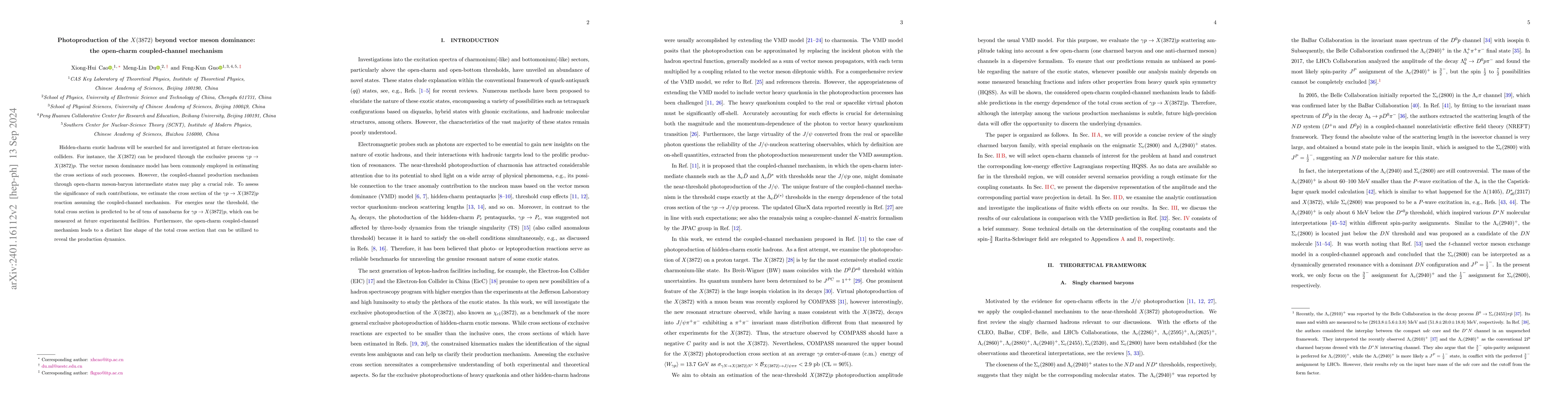 Thumbnail for Photoproduction of the $X(3872)$ beyond vector meson dominance: the
  open-charm coupled-channel mechanism