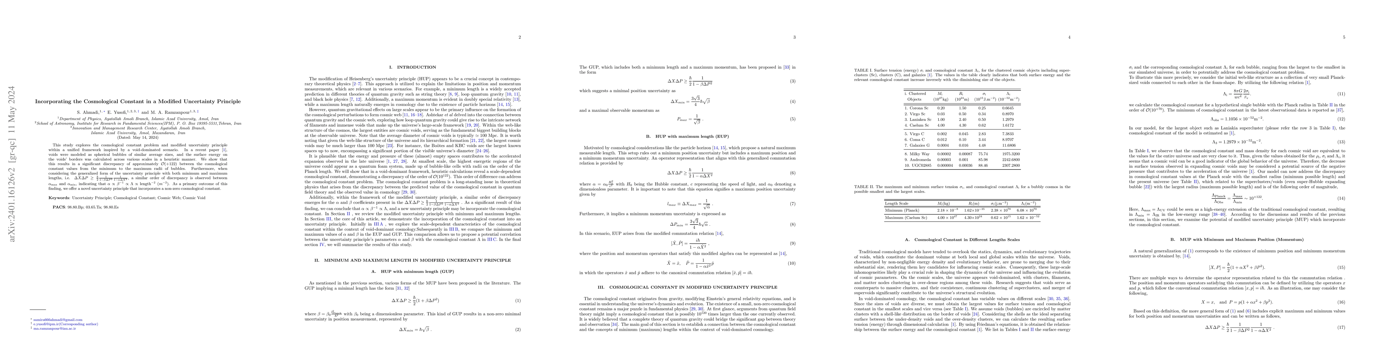 Thumbnail for Incorporating the Cosmological Constant in a Modified Uncertainty
  Principle