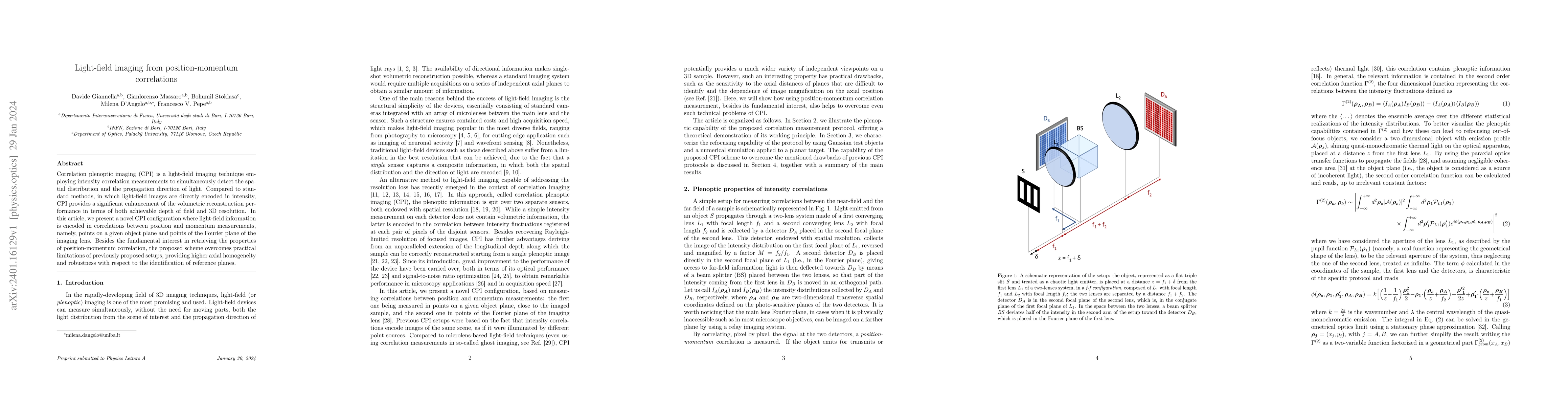 Thumbnail for Light-field imaging from position-momentum correlations