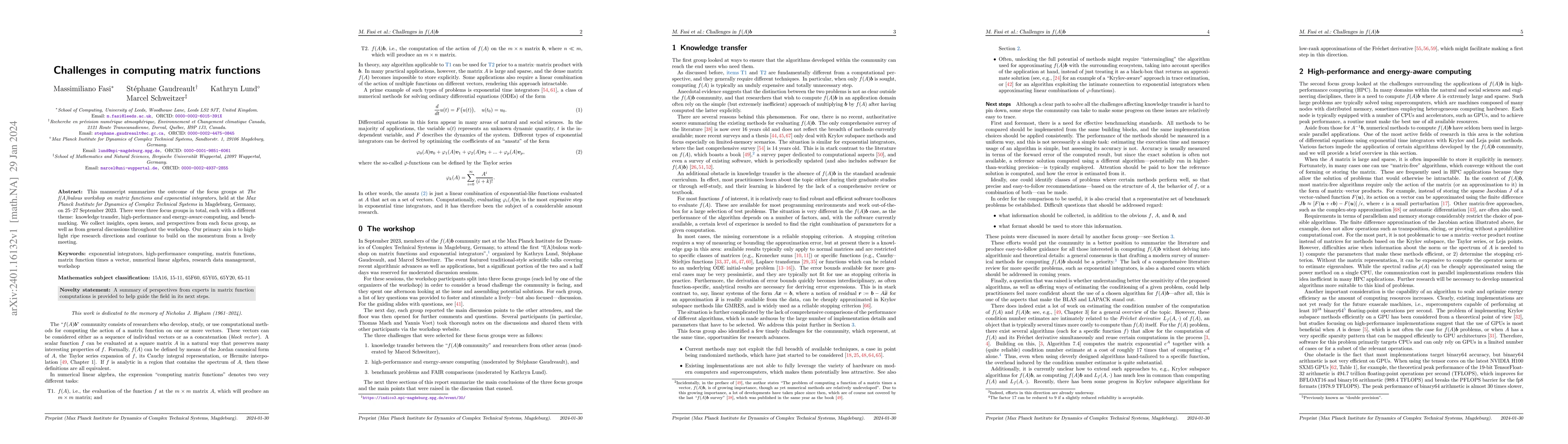 Thumbnail for Challenges in computing matrix functions