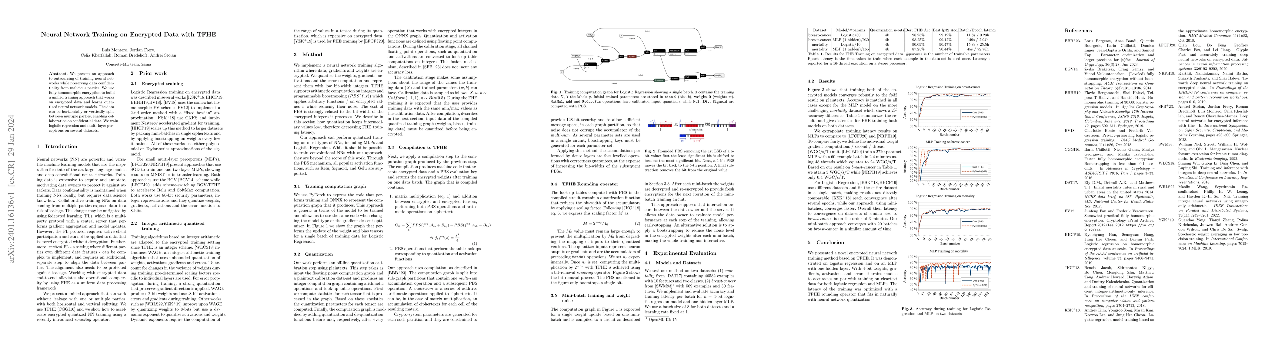 Thumbnail for Neural Network Training on Encrypted Data with TFHE