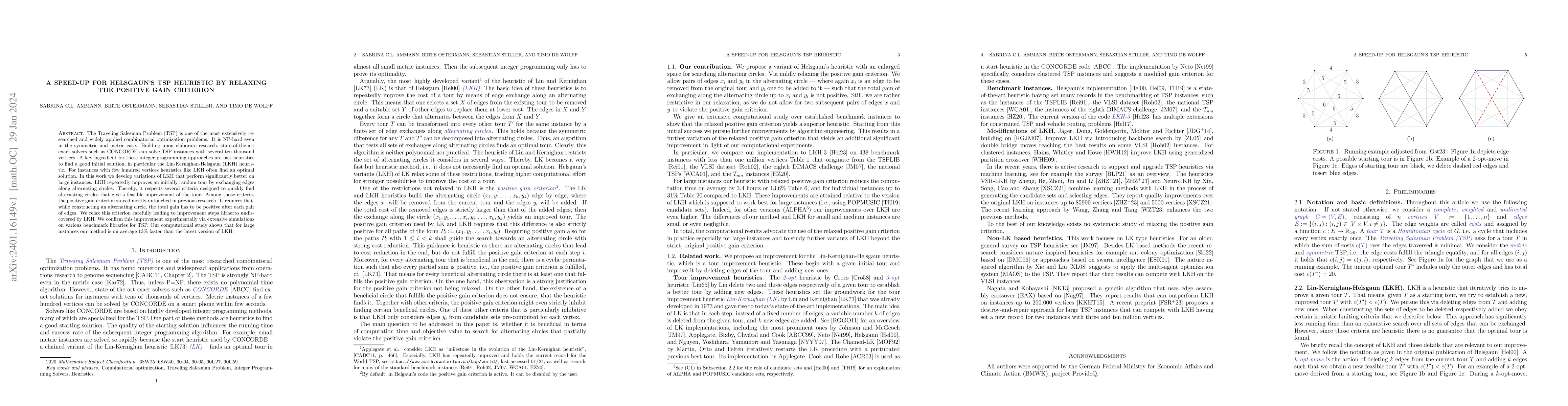 Thumbnail for A Speed-up for Helsgaun's TSP Heuristic by Relaxing the Positive Gain
  Criterion