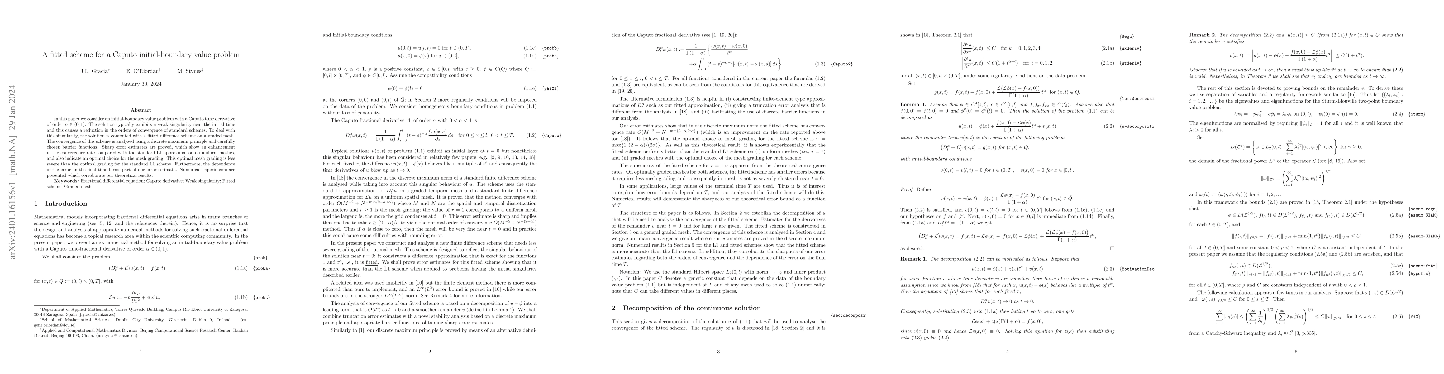 Thumbnail for A fitted scheme for a Caputo initial-boundary value problem