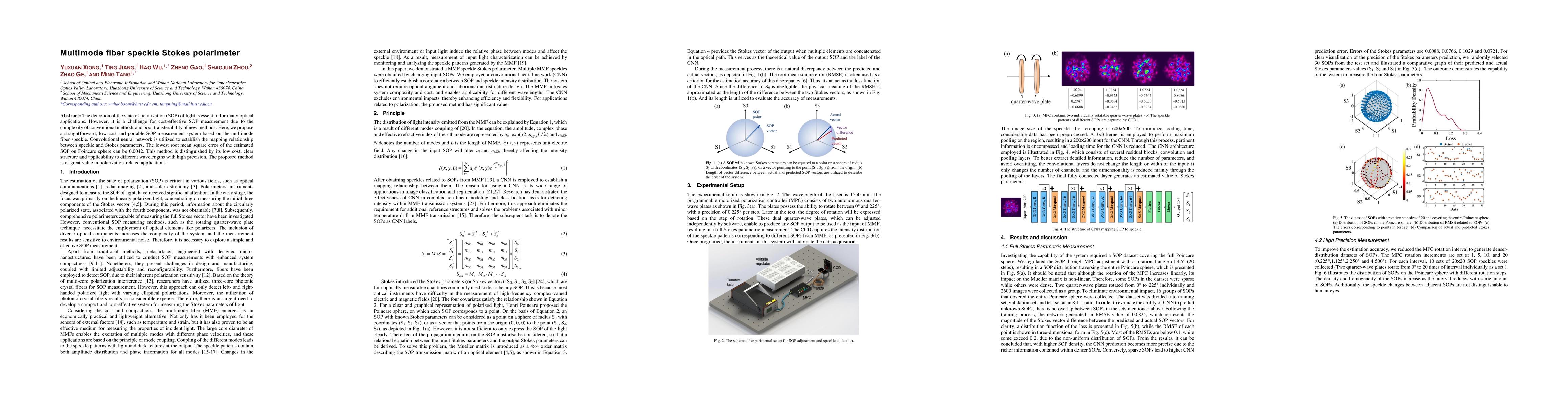 Thumbnail for Multimode fiber speckle Stokes polarimeter