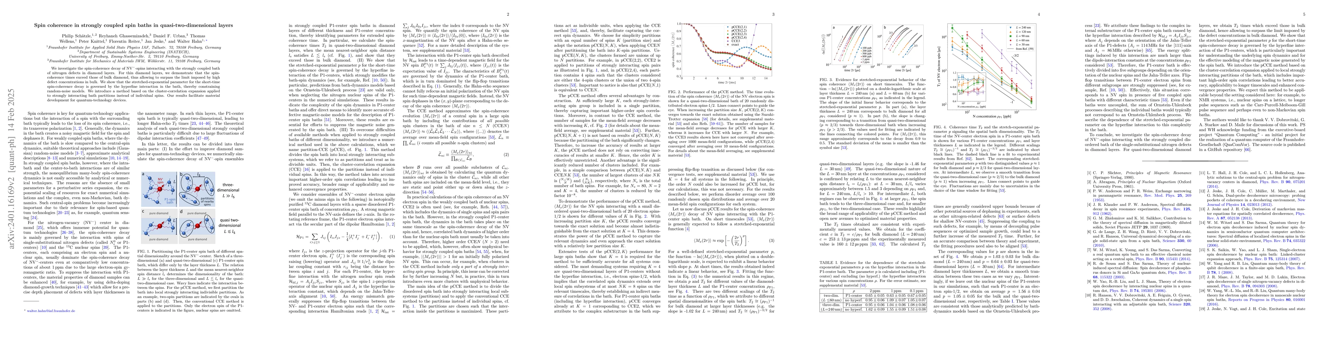 Thumbnail for Extended Spin-Coherence Time in Strongly-Coupled Spin Baths in Quasi
  Two-Dimensional Layers