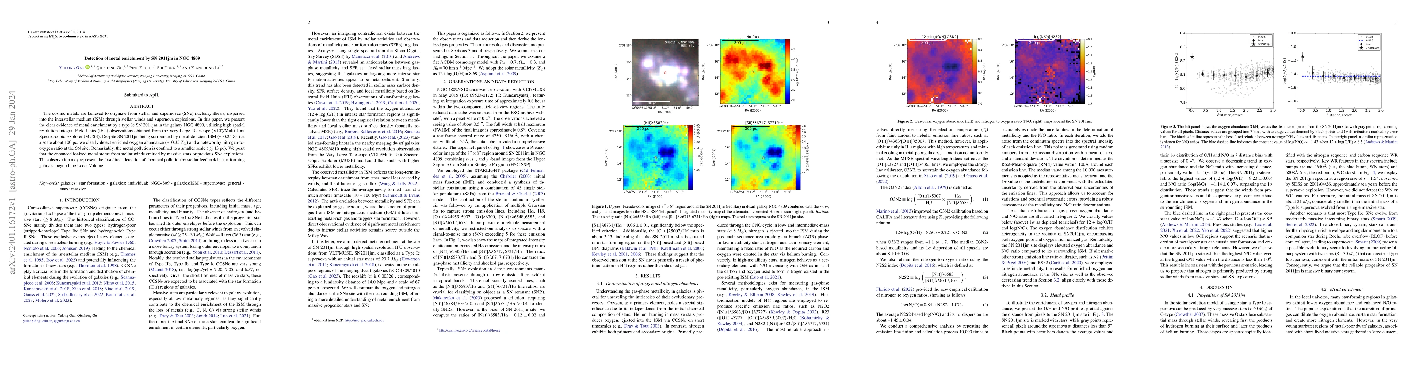 Thumbnail for Detection of metal enrichment by SN 2011jm in NGC 4809