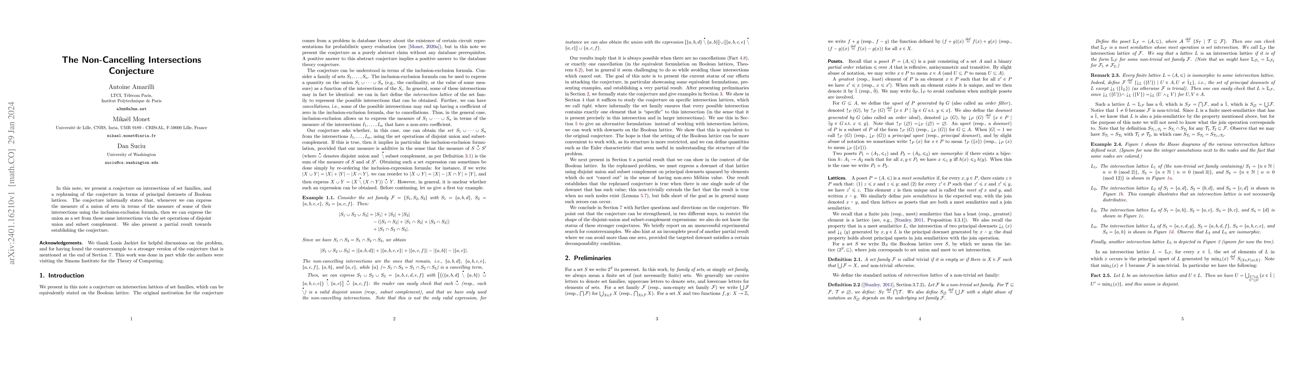Thumbnail for The Non-Cancelling Intersections Conjecture