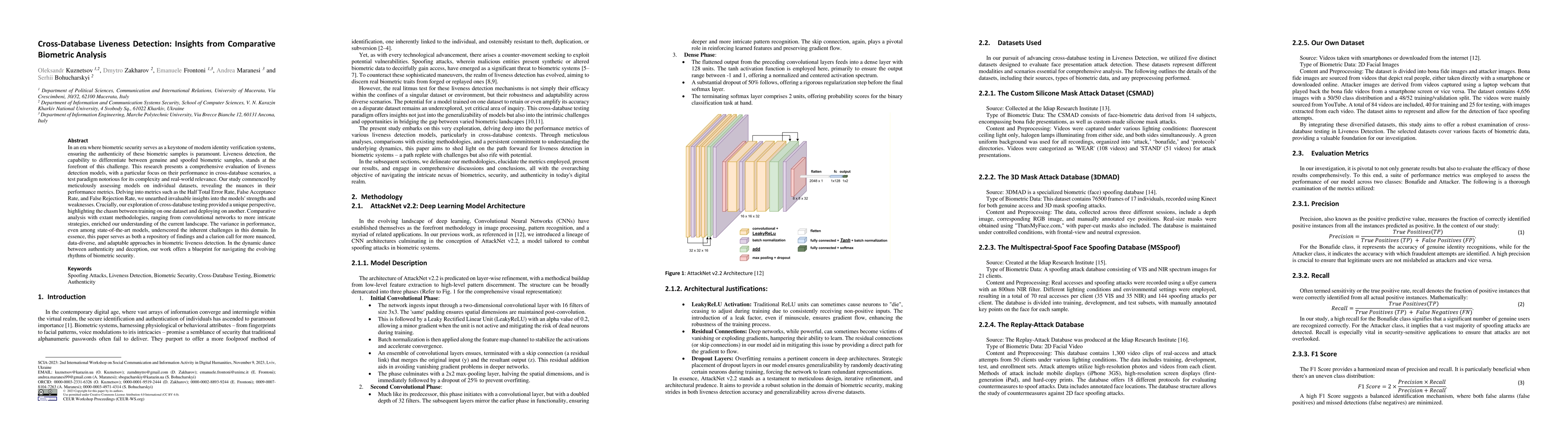 Thumbnail for Cross-Database Liveness Detection: Insights from Comparative Biometric
  Analysis