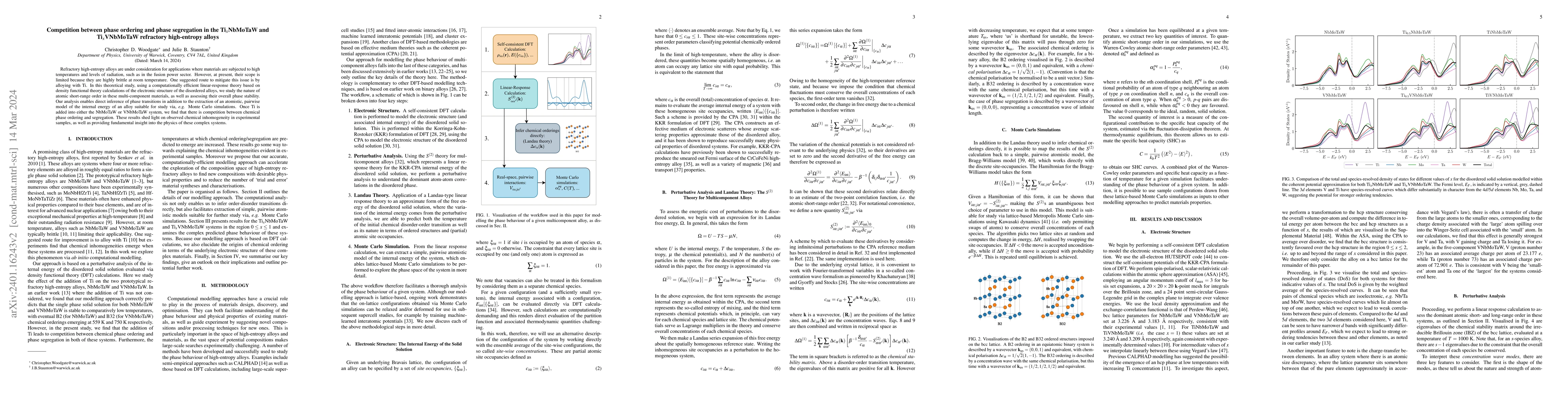 Thumbnail for Competition between phase ordering and phase segregation in the
  Ti$_x$NbMoTaW and Ti$_x$VNbMoTaW refractory high-entropy alloys