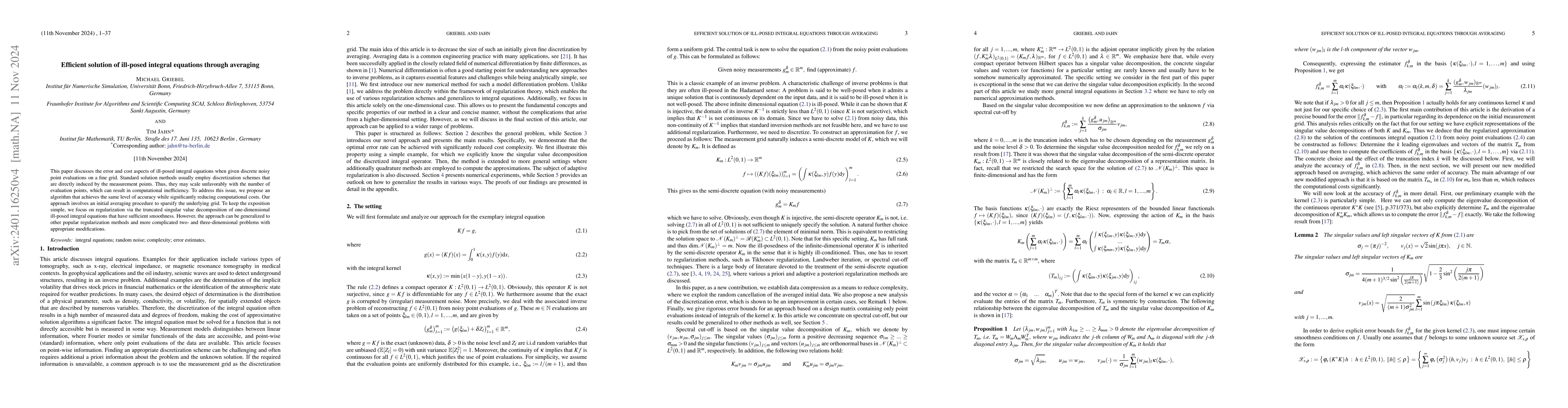 Thumbnail for Efficient solution of ill-posed integral equations through averaging