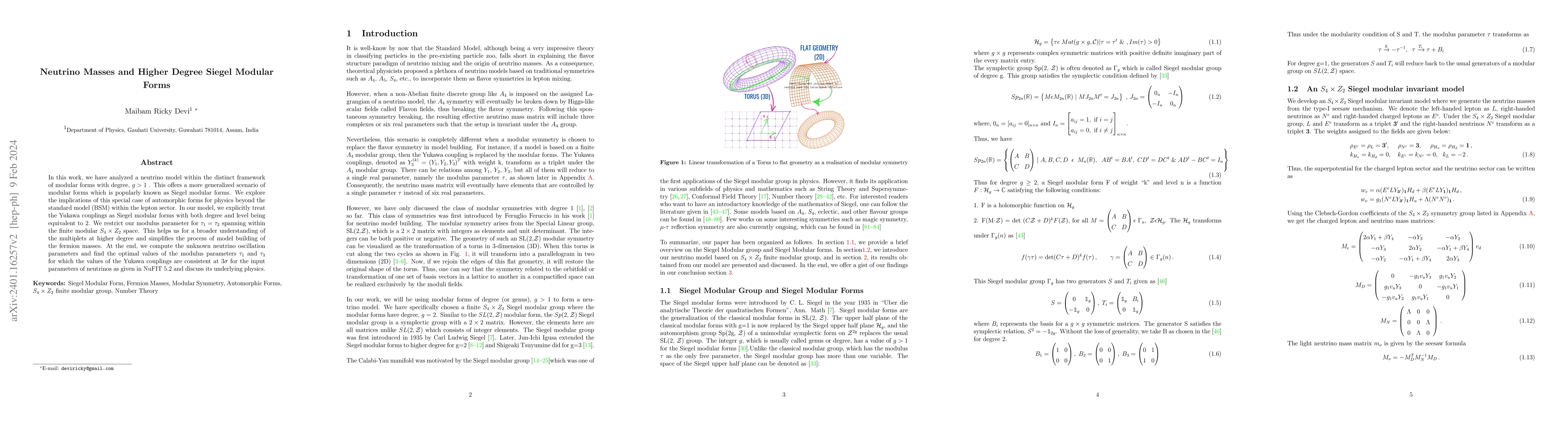 Thumbnail for Neutrino Masses and Higher Degree Siegel Modular Forms
