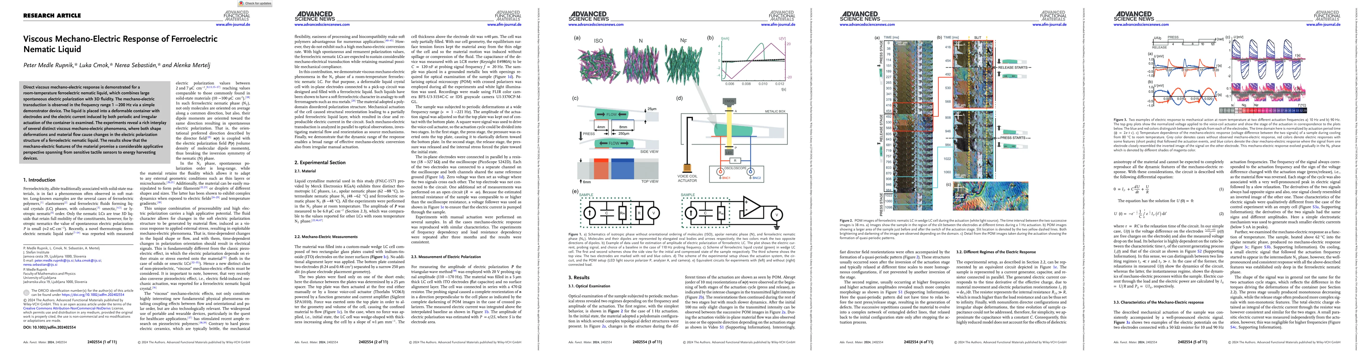 Thumbnail for Viscous Mechano-Electric Response of Ferroelectric Nematic Liquid