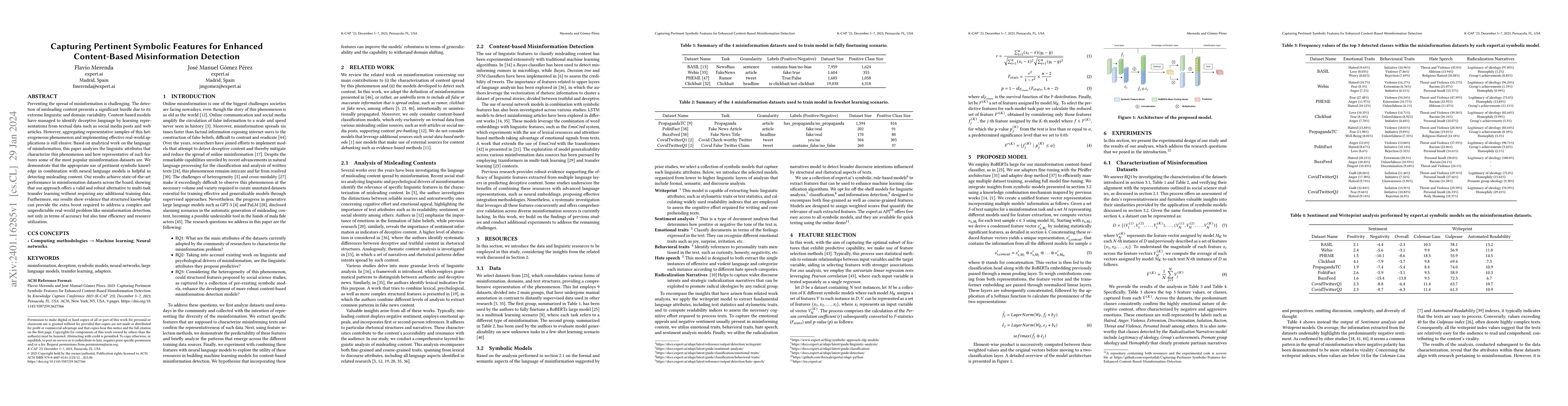 Thumbnail for Capturing Pertinent Symbolic Features for Enhanced Content-Based
  Misinformation Detection