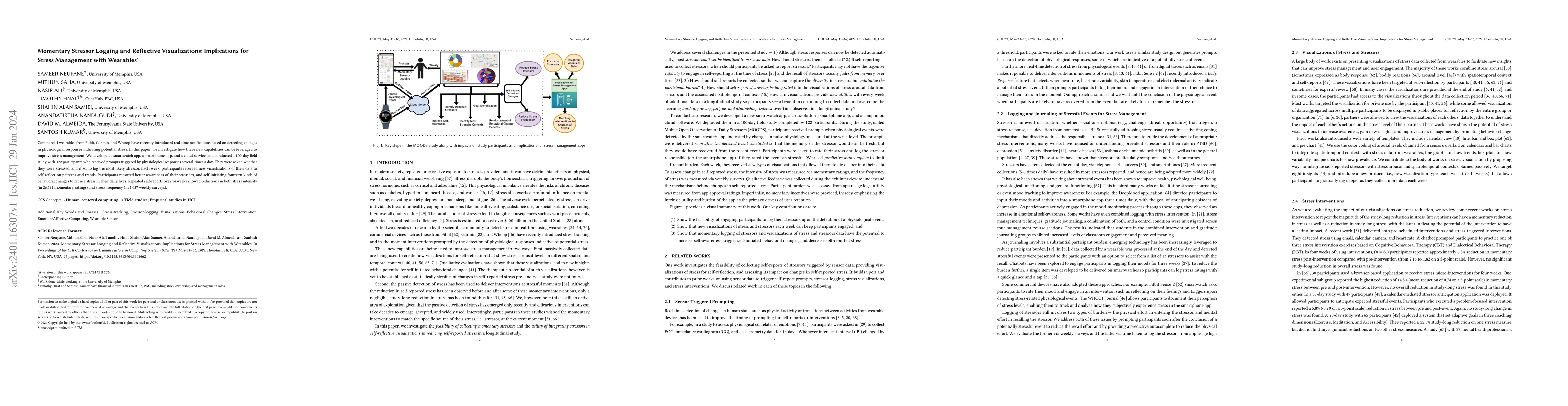 Thumbnail for Momentary Stressor Logging and Reflective Visualizations: Implications
  for Stress Management with Wearables