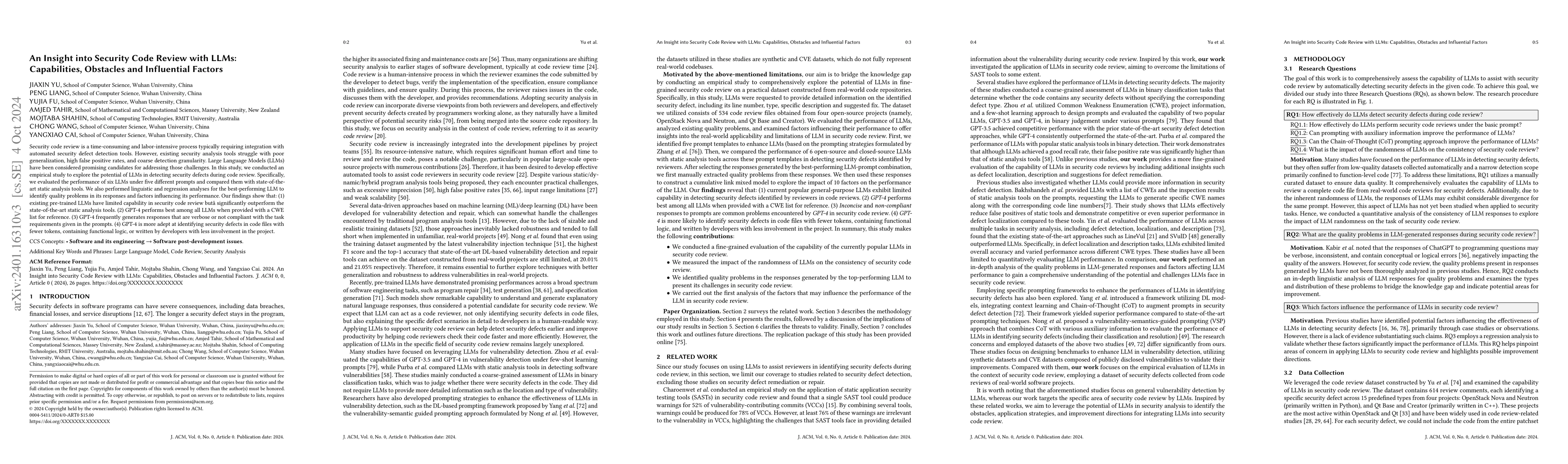 Thumbnail for Security Code Review by Large Language Models