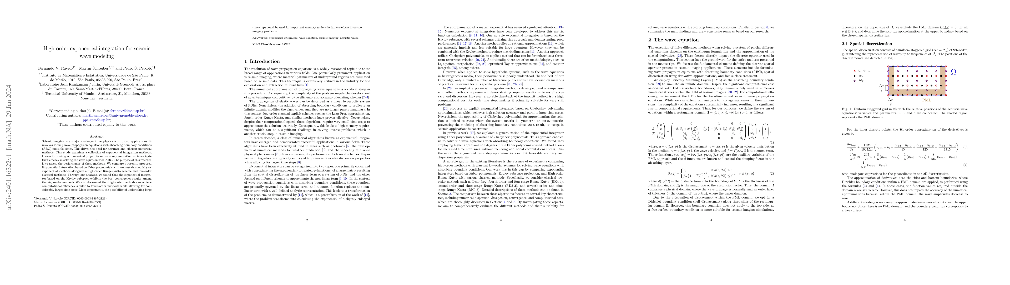 Thumbnail for High-order exponential integration for seismic wave modeling