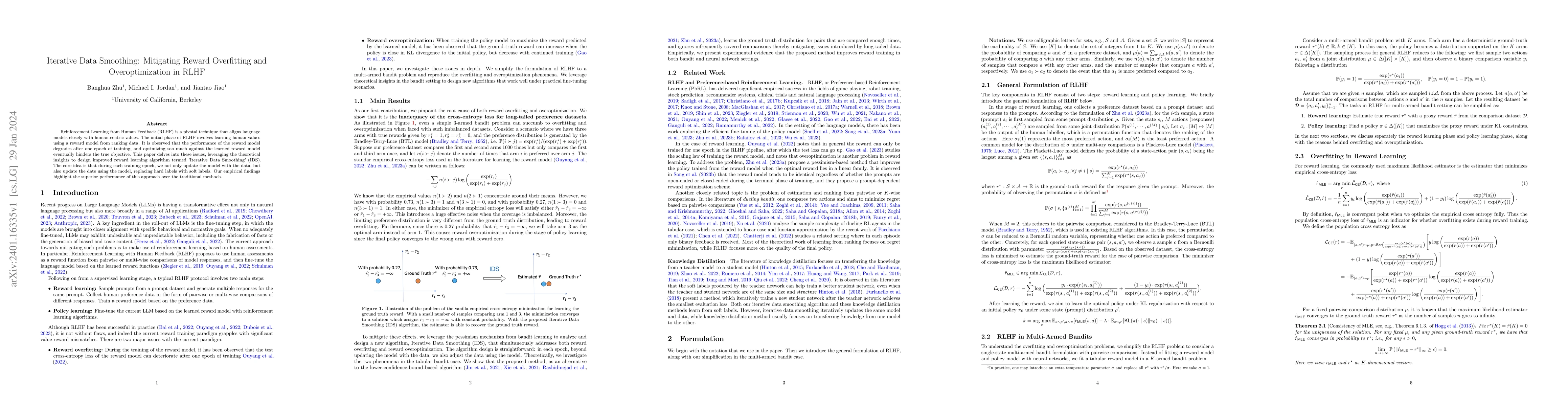 Thumbnail for Iterative Data Smoothing: Mitigating Reward Overfitting and
  Overoptimization in RLHF