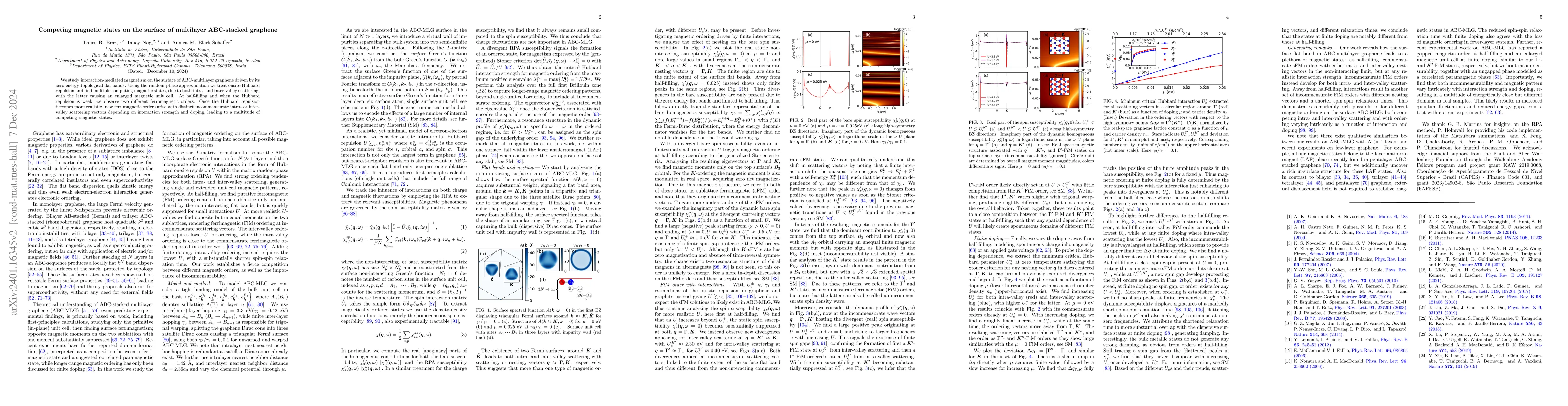 Thumbnail for Competing magnetic states on the surface of multilayer ABC-stacked
  graphene