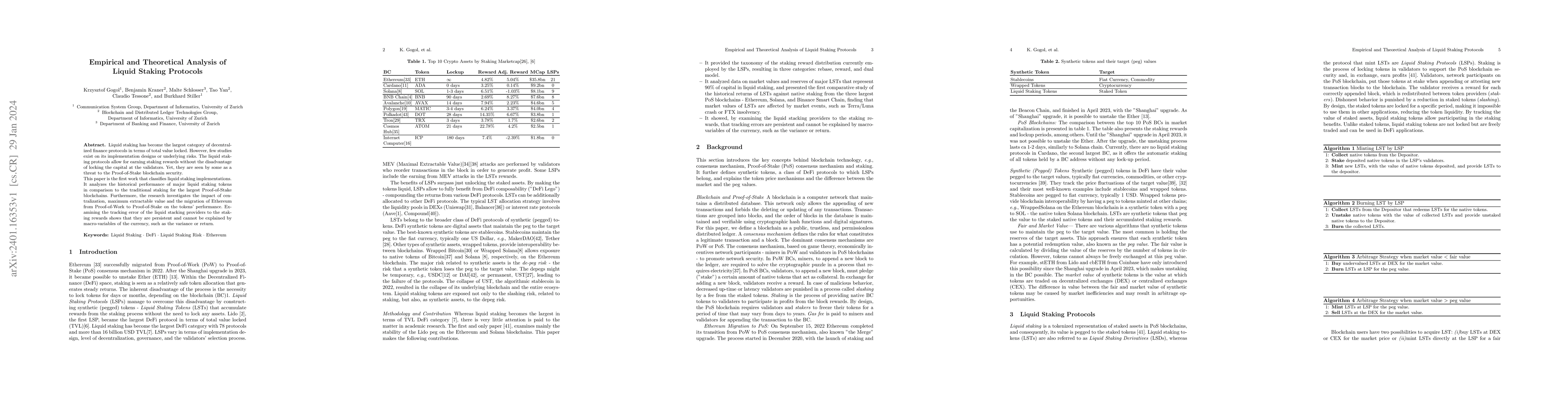 Thumbnail for Empirical and Theoretical Analysis of Liquid Staking Protocols