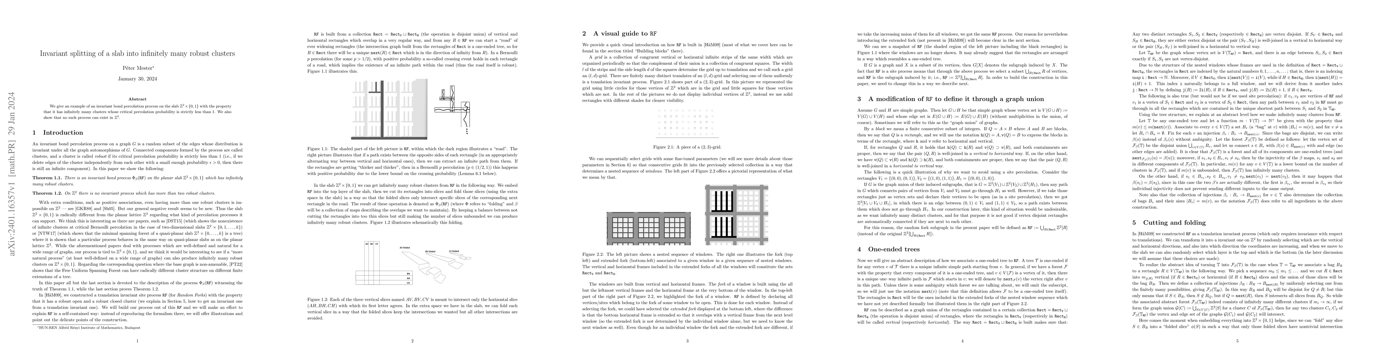 Thumbnail for Invariant splitting of a slab into infinitely many robust clusters
