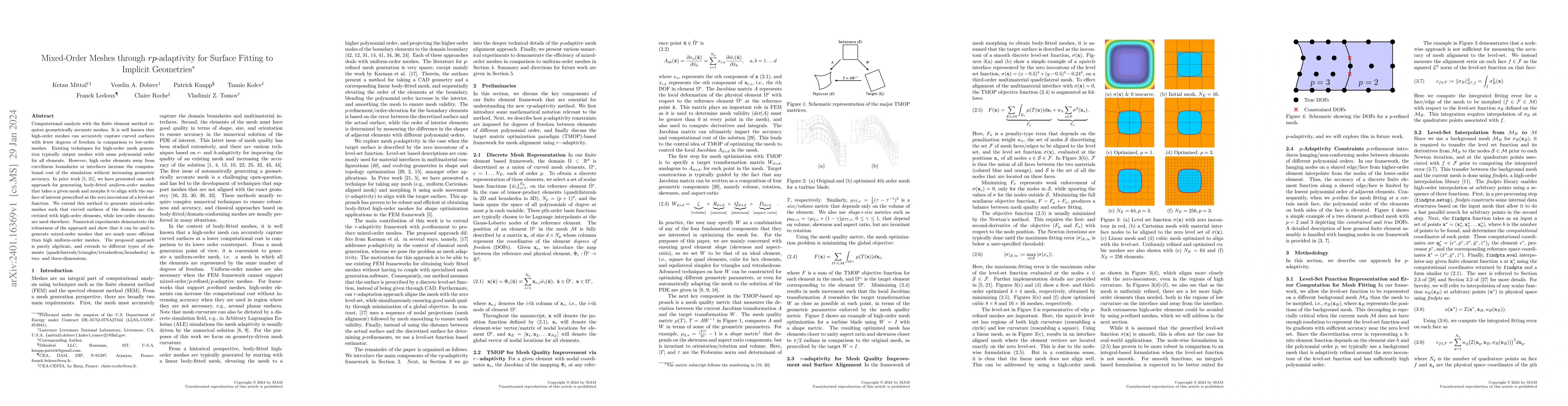 Thumbnail for Mixed-Order Meshes through rp-adaptivity for Surface Fitting to Implicit
  Geometries
