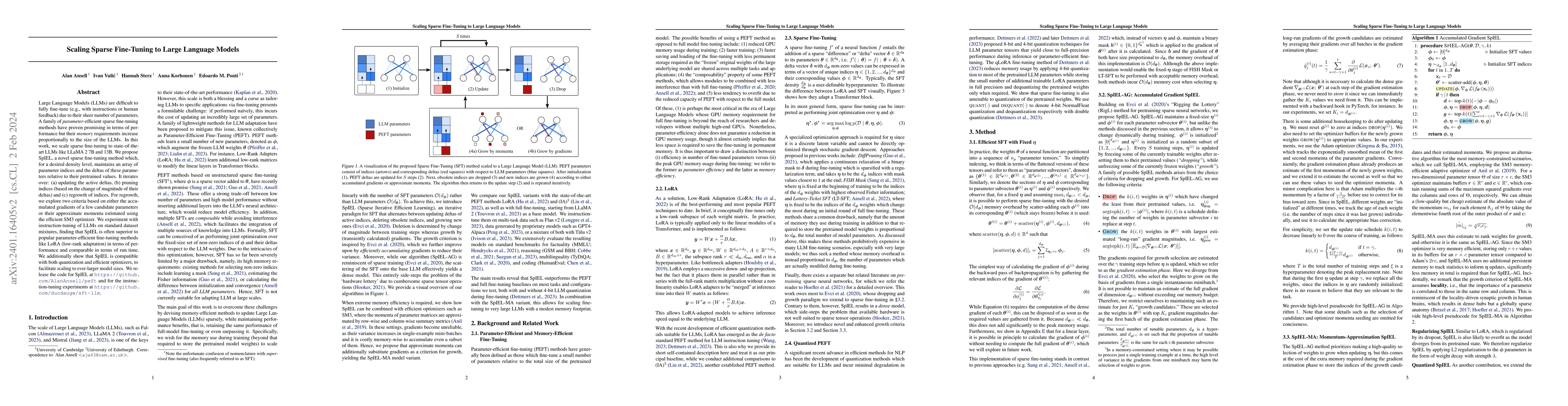Thumbnail for Scaling Sparse Fine-Tuning to Large Language Models
