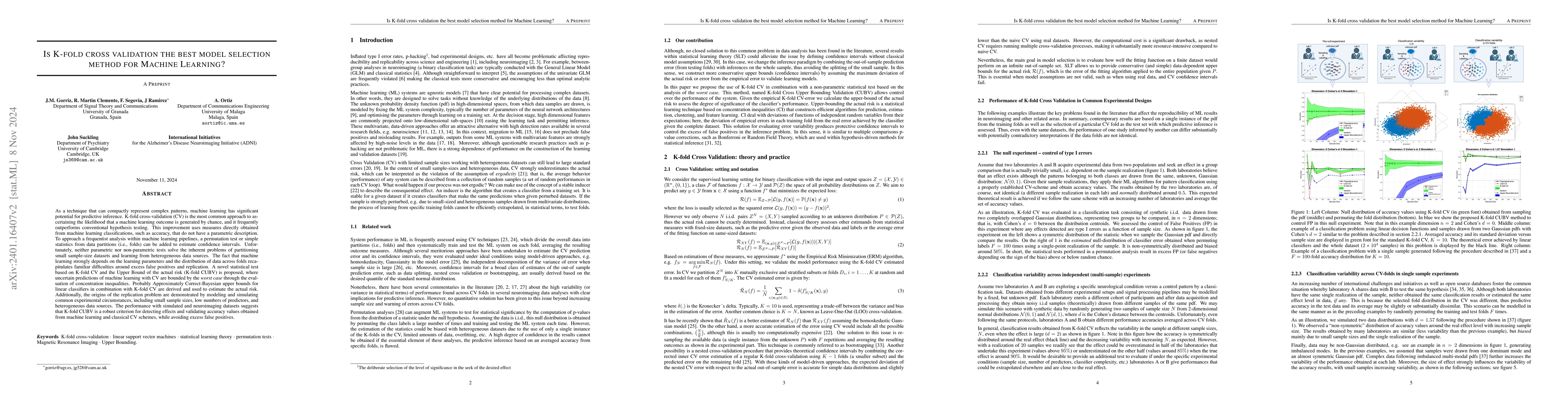 Thumbnail for Is K-fold cross validation the best model selection method for Machine
  Learning?