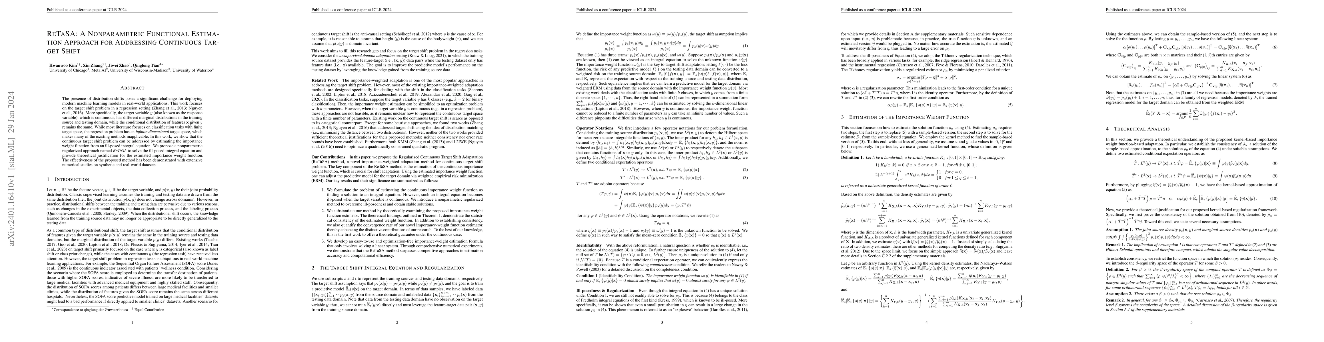 Thumbnail for ReTaSA: A Nonparametric Functional Estimation Approach for Addressing
  Continuous Target Shift